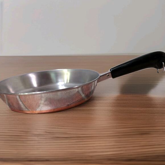 Vintage Revere Ware 9" Inch - 94k Copper Clad Bottom Skillet Sauté Pan ~ No Lid - Picture 1 of 6